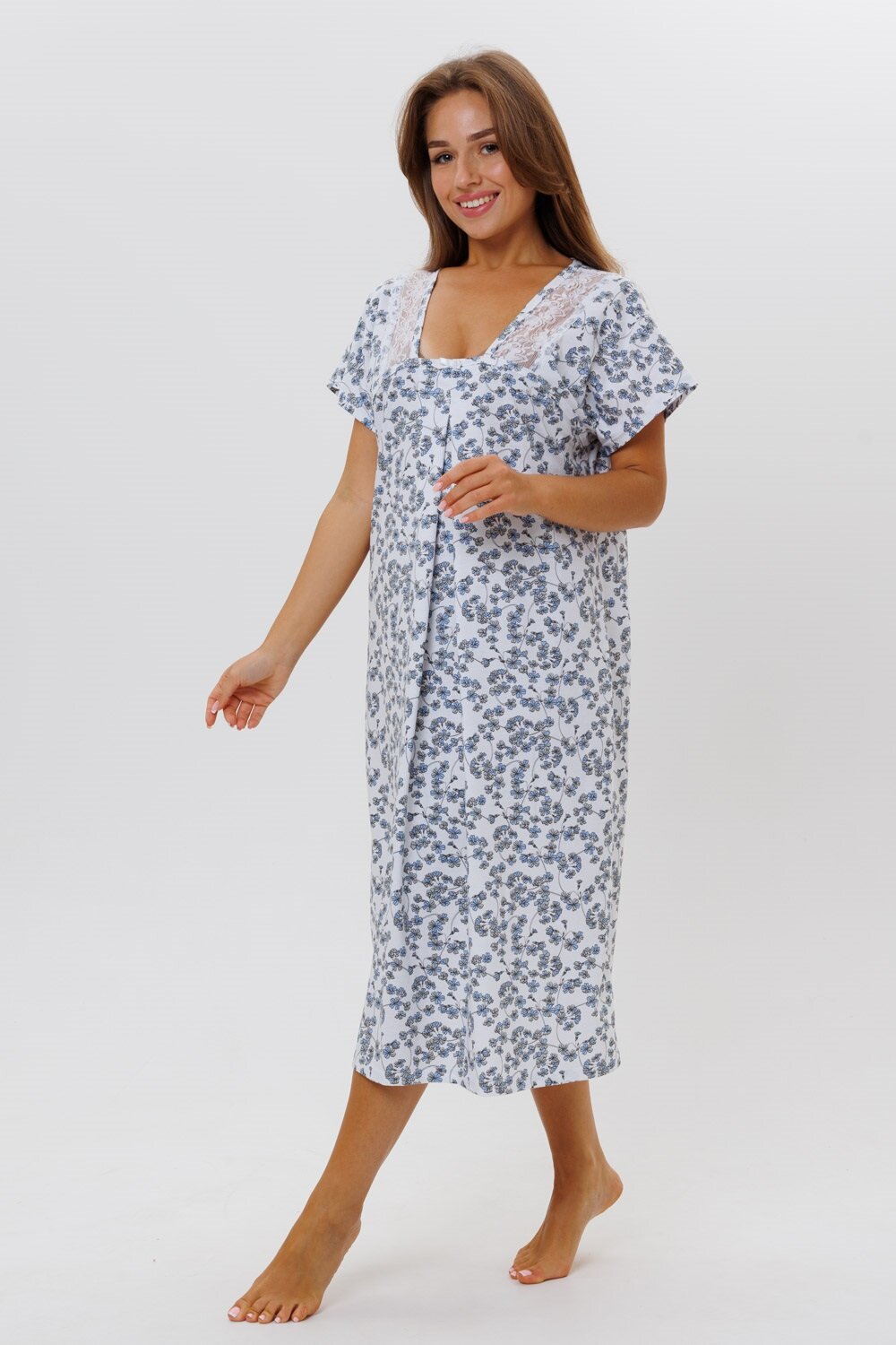 Женская ночная сорочка Modellini 1636/5 белая, р.58 - фотография № 4