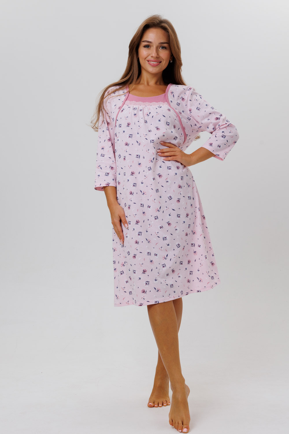 Женская ночная сорочка Modellini 1693/2 розовая, р.50 - фотография № 2