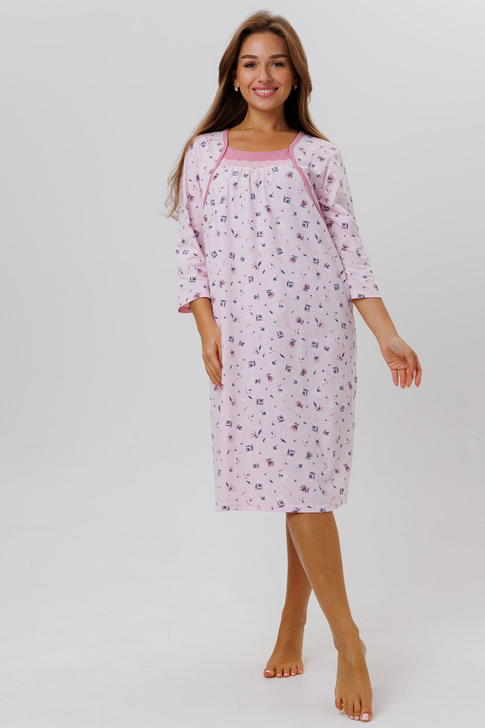 Женская ночная сорочка Modellini 1693/2 розовая, р.58 - фотография № 3