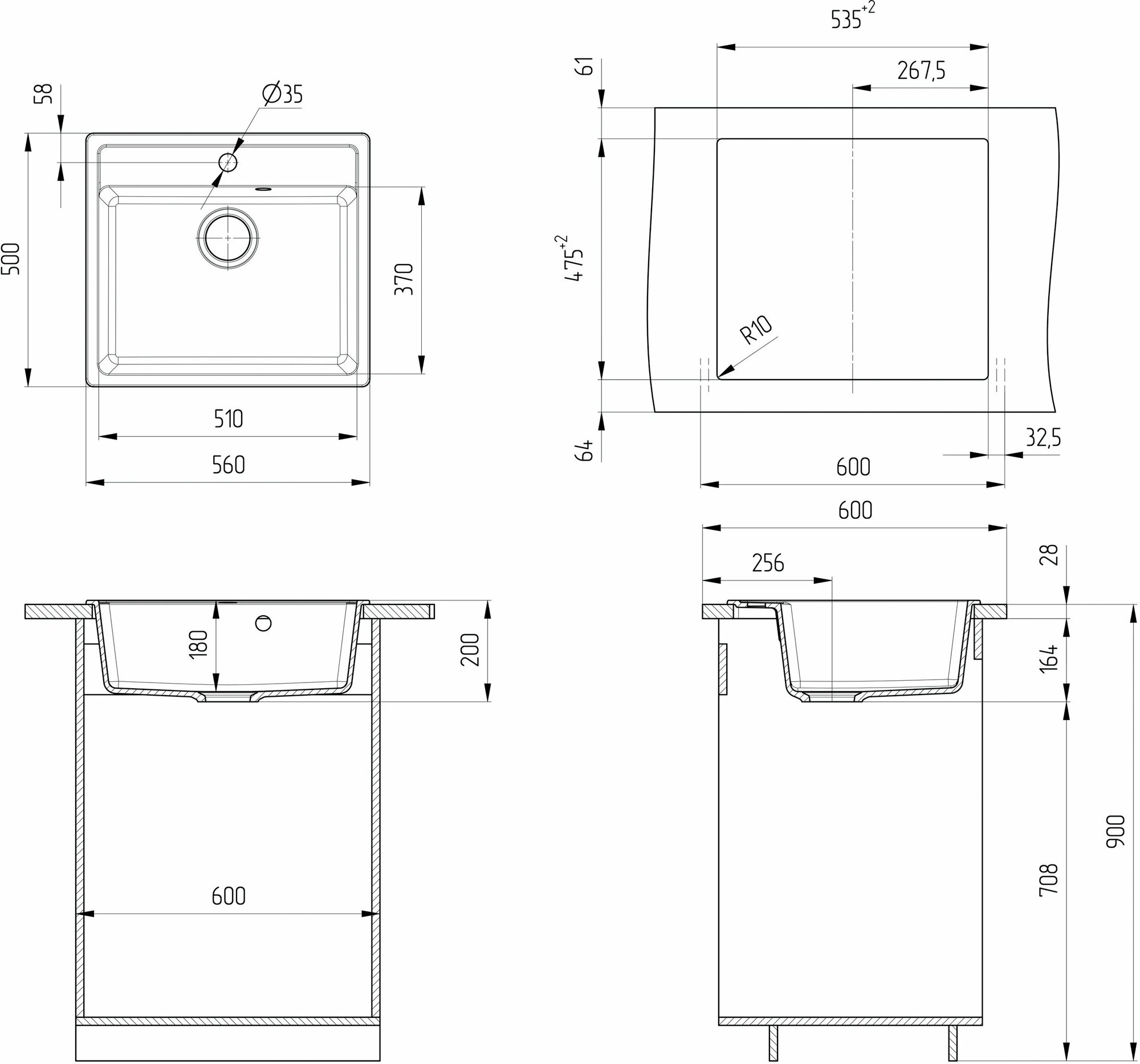 Кухонная мойка Ulgran U-104-310 - фото №15