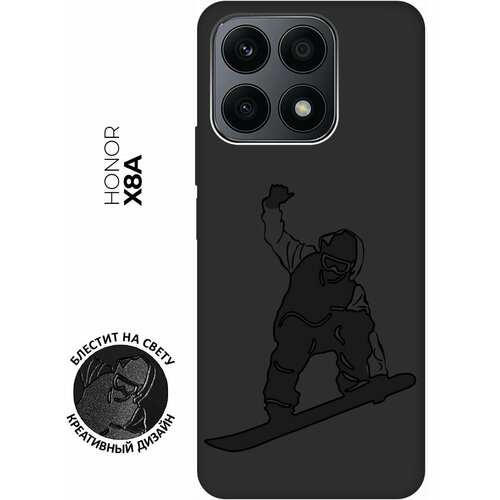 Матовый чехол Snowboarding для Honor X8a / Хонор Х8А с 3D эффектом черный матовый чехол camomiles для honor x8a хонор х8а с 3d эффектом черный