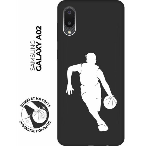 Матовый чехол Basketball W для Samsung Galaxy A02 / Самсунг А02 с 3D эффектом черный матовый чехол basketball для samsung galaxy a02 самсунг а02 с эффектом блика черный