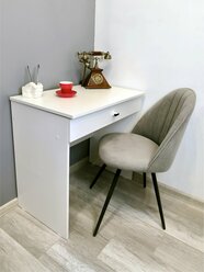 Стол с ящиком письменный компьютерный туалетный белый