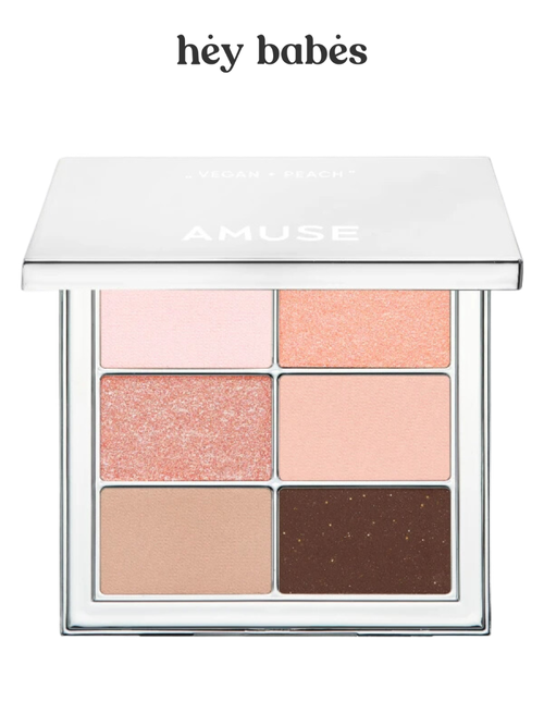 Палетка теней для век в персиовых оттенках AMUSE Eye Vegan Sheer Palette 03 Sheer Peach