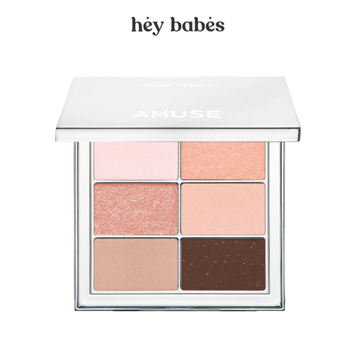 Палетка теней для век в персиовых оттенках AMUSE Eye Vegan Sheer Palette 03 Sheer Peach