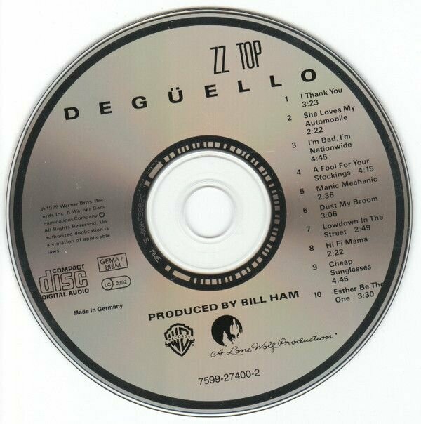 Компакт-Диски, Warner Bros. Records, ZZ TOP - DEGUELLO (CD) - фото №4