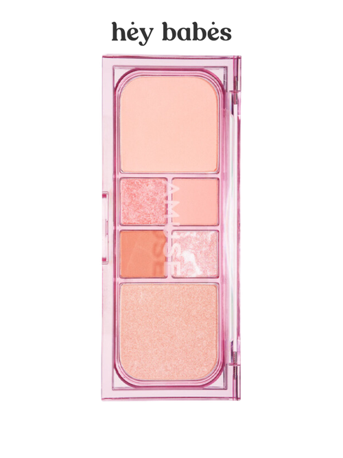 Универсальная палетка для глаз и лица в персиковых оттенках AMUSE Vegan Face All Palette 02 Peach Glow