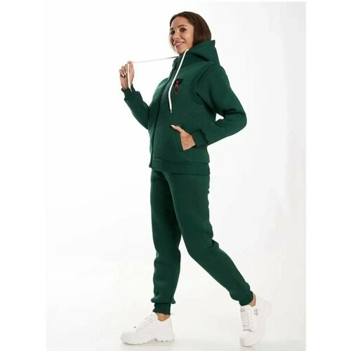 фото Костюм, жилет и брюки, размер 50, зеленый qv sport