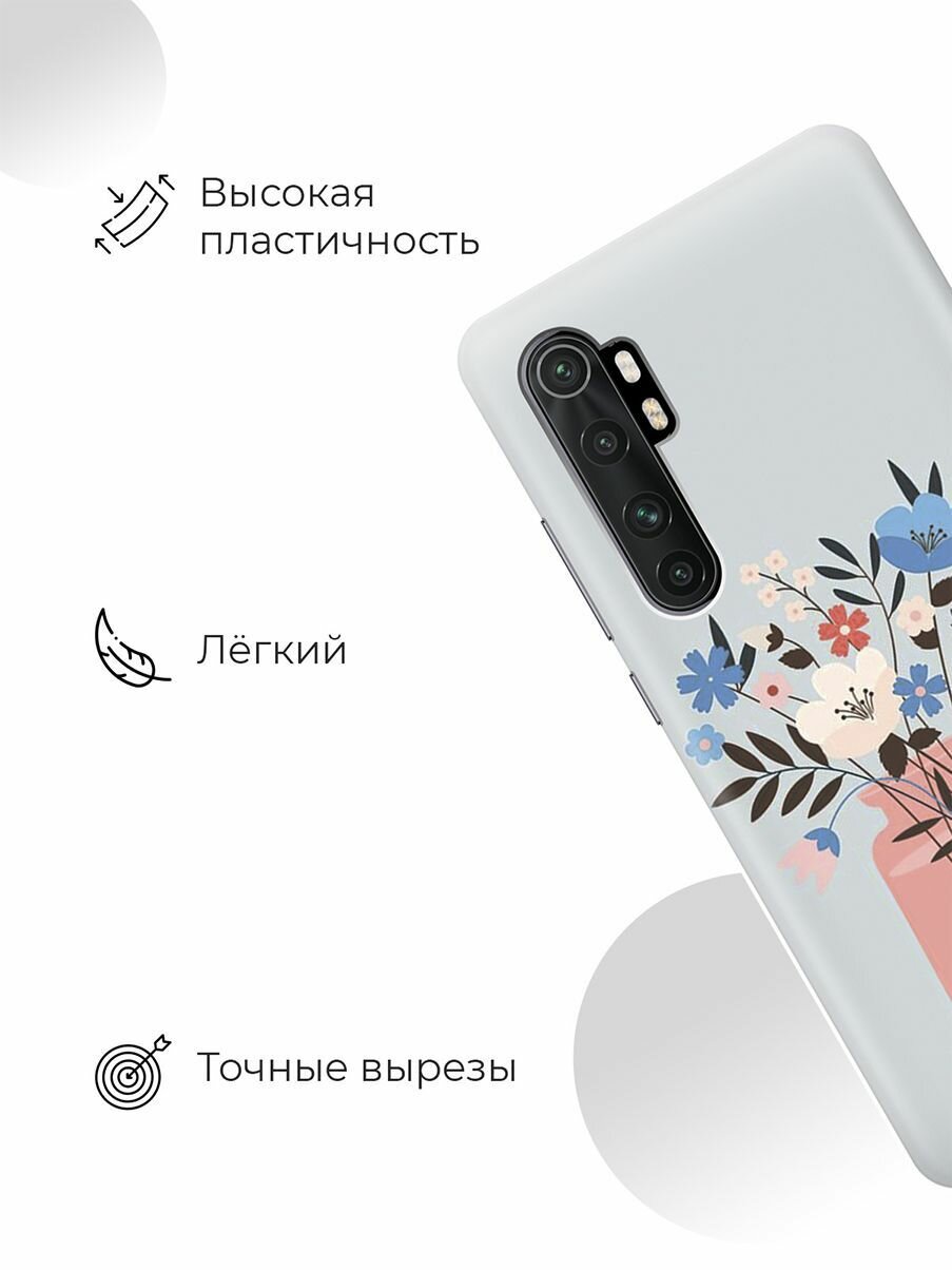 Силиконовый чехол Букет на голубом на Xiaomi Mi Note 10 Lite / Сяоми Ми Ноут 10 Лайт