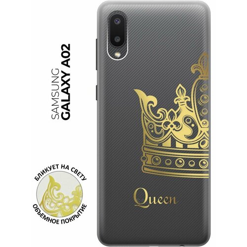 Силиконовый чехол с принтом True Queen для Samsung Galaxy A02 / Самсунг А02 силиконовый чехол на samsung galaxy a02 самсунг а02 с 3d принтом couple lines прозрачный