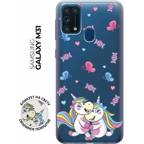 Силиконовый чехол с принтом Unicorns and Candies для Samsung Galaxy M31 / Самсунг М31 силиконовый чехол с принтом unicorns and candies для samsung galaxy a02s самсунг а02с