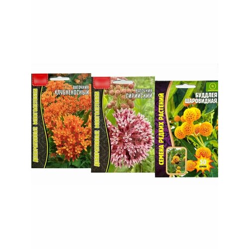 Семена цветов Ваточник и Буддлея. Многолетник. 3 уп.