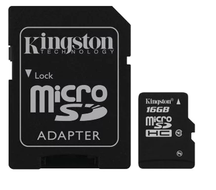 Карта памяти Micro SD Kingston 16GB Class4 (SDC4/16GB) + SD adapter