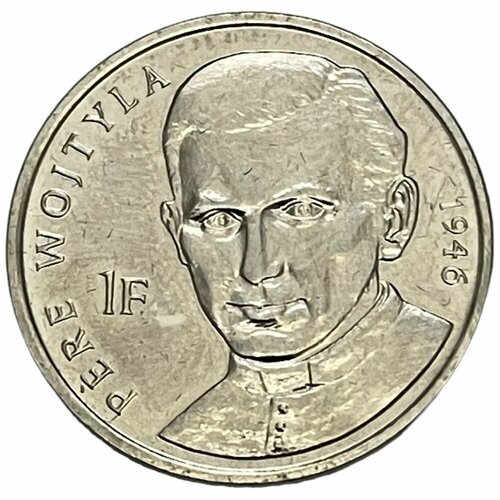 ДР Конго 1 франк 2004 г. (25 лет правления Иоанна Павла II - Священник Войтыла, 1946)