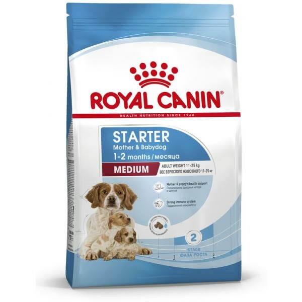 Royal Canin Для щенков средних пород: 3 нед.-2 мес, беременных и кормящих сук (Medium Starter), 4кг