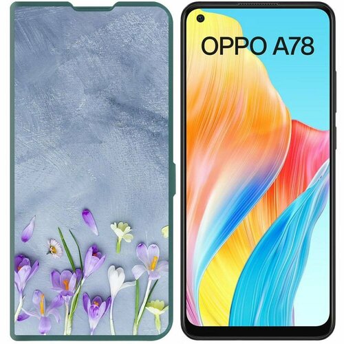 Чехол-книжка Krutoff Eco Book для Oppo A78 4G Цветочное настроение (зелёный опал)