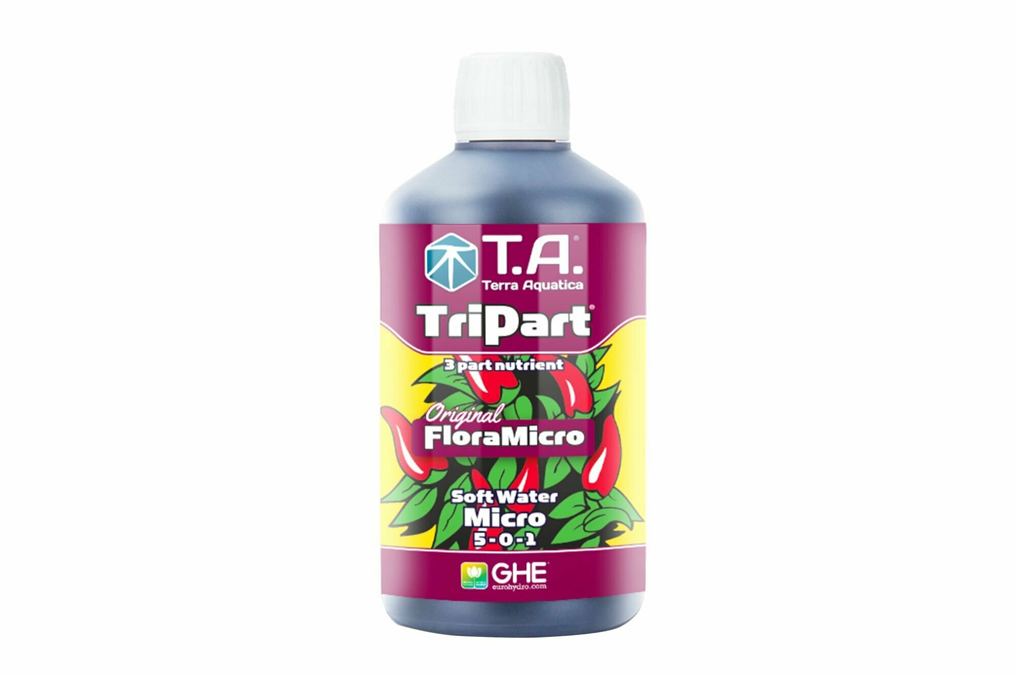 Удобрение для мягкой воды Terra Aquatica TriPart Micro SW (ex GHE FloraMicro SW) 0.5 л.