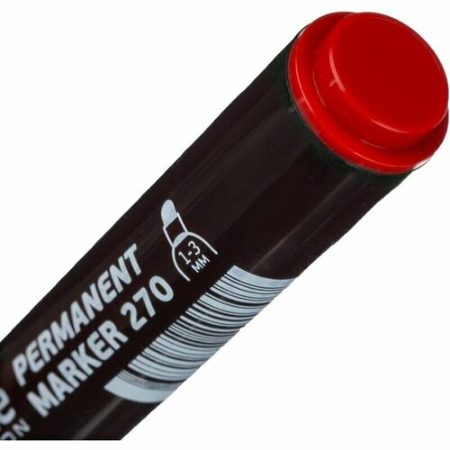 Маркер перманентный Attache Selection 270 красный толщина линии 1-3 мм круглый наконечник, 1634413