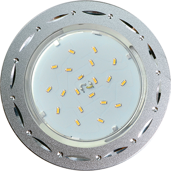 Ecola GX53 H4 DL5385 светильник Точки-полоски по кругу Белый/Алюм. 20x110 FW5385ECB