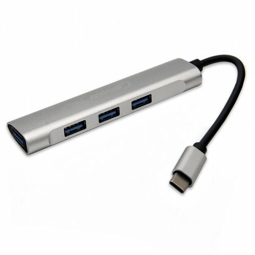 Переходник для Macbook USB Type-C хаб, 4 USB 3.0 Серебристый