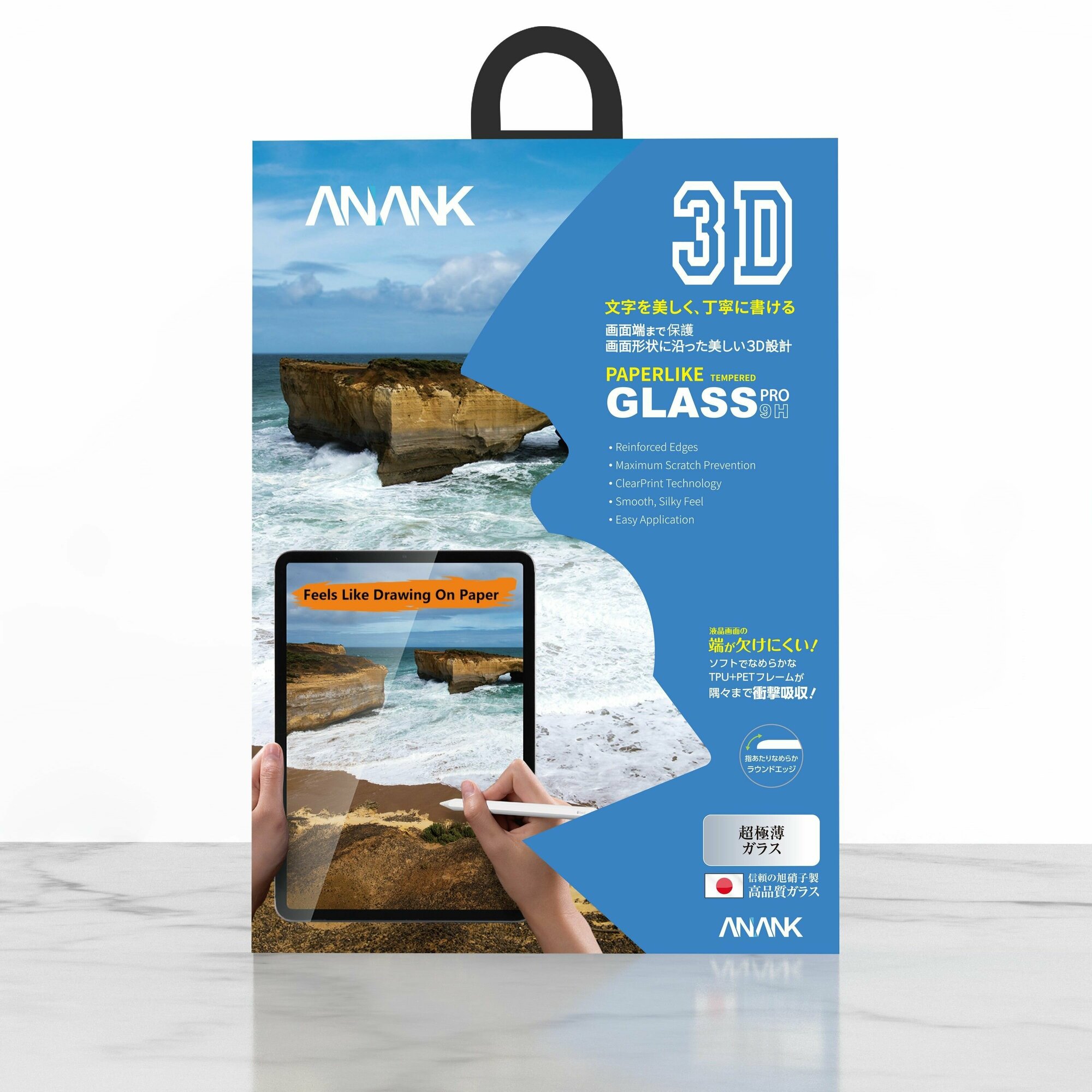 Защитное стекло ANANK 3D PaperLike Curved Edge Glass for iPad Pro 12.9" (Transparent)