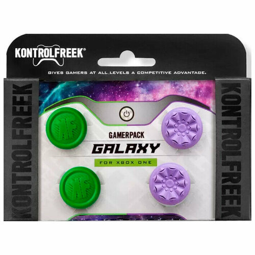 3 низкие 1 высокая накладки на стики KontrolFreek GamerPack Galaxy для геймпада Microsoft XBOX One зелёныйфиолетовый 104200₽