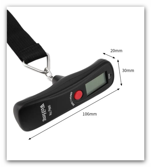 Весы багажные, безмен электронный WH-A18S до 50 кг, с ремешком - фотография № 8