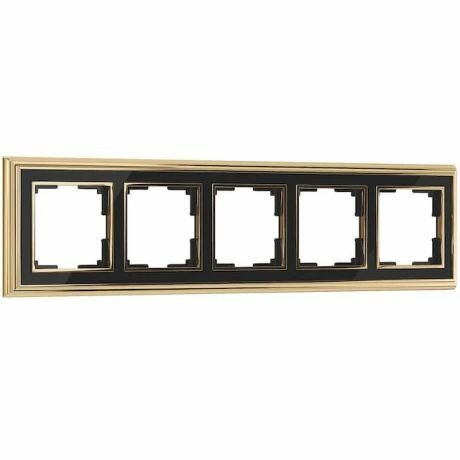 Palacio WL17-Frame-05 Рамка золото/черный на 5 постов