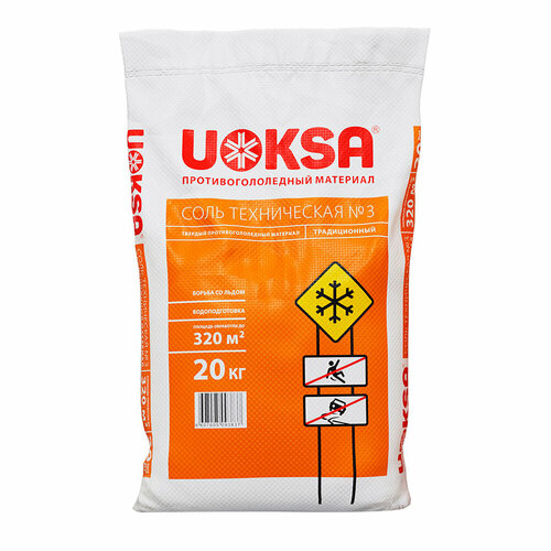 Реагент противогололедный Uoksa -10 °С 20 кг соль техническая