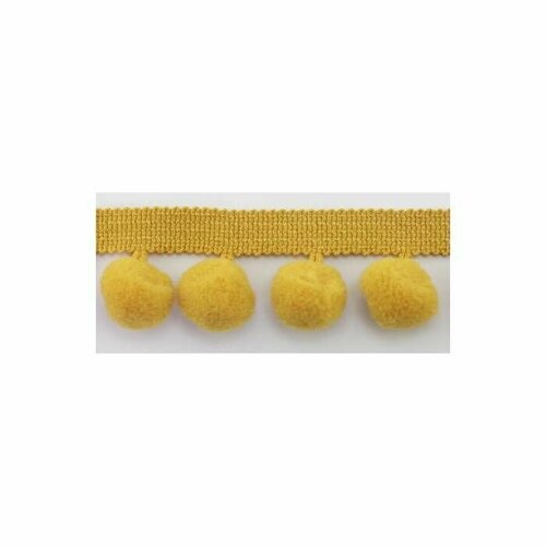 Тесьма с помпонами, диаметр 20 мм, цвет желтый, 1 упаковка