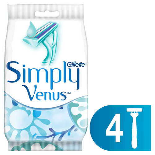 бритва одноразовая 5 штук в упаковке Бритва Gillette Venus Simply одноразовые для женщин, 4шт