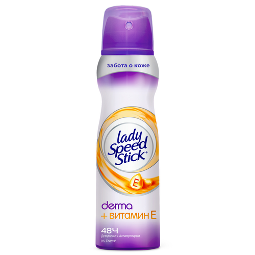 Дезодорант Lady Speed Stick Derma женский, 150мл lady speed stick дезодорант спрей derma витамин е
