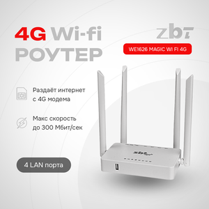 Роутер Wi Fi ZBT Magic 300 Мбит/с USB-портом для 4G USB-модема (без модема в комплекте)