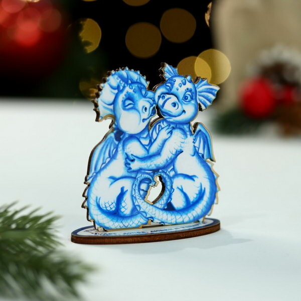 фото Сувенир "Драконы влюбленные", ламинация, 65 х71мм