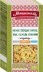 Смесь для гарнира Националь ОМЕГА-3 Кускус твердых сортов, чиа, семена конопли 250 г