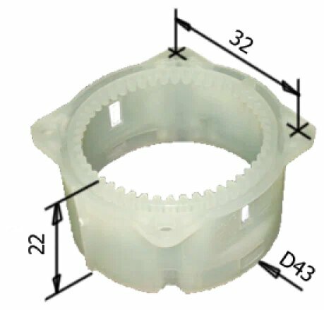 Шестерня пластиковая редуктора для шуруповерта ИНТЕРСКОЛ (задняя часть редуктора)