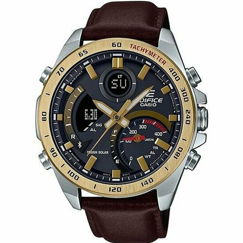 наручные часы casio edifice ecb 30p 1a черный серебряный Наручные часы CASIO Edifice ECB-900GL-1A, коричневый