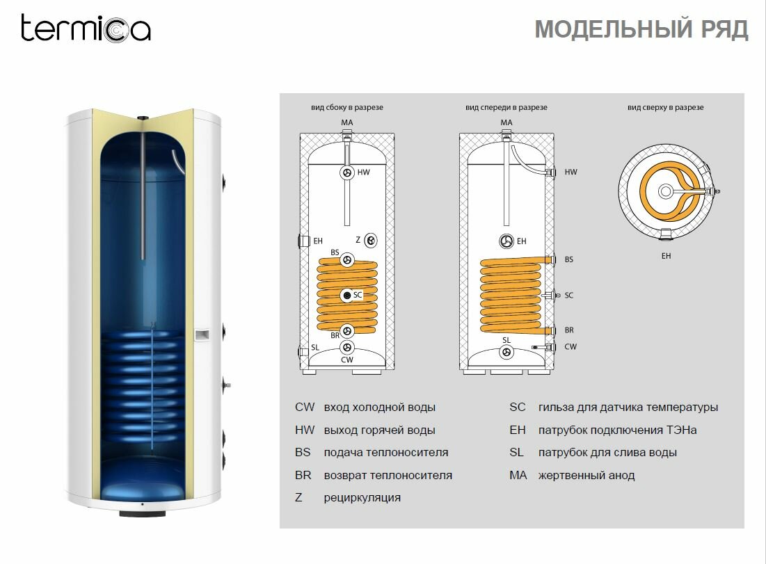 Бойлер косвенного нагрева Termica VEGA 500 - фотография № 6