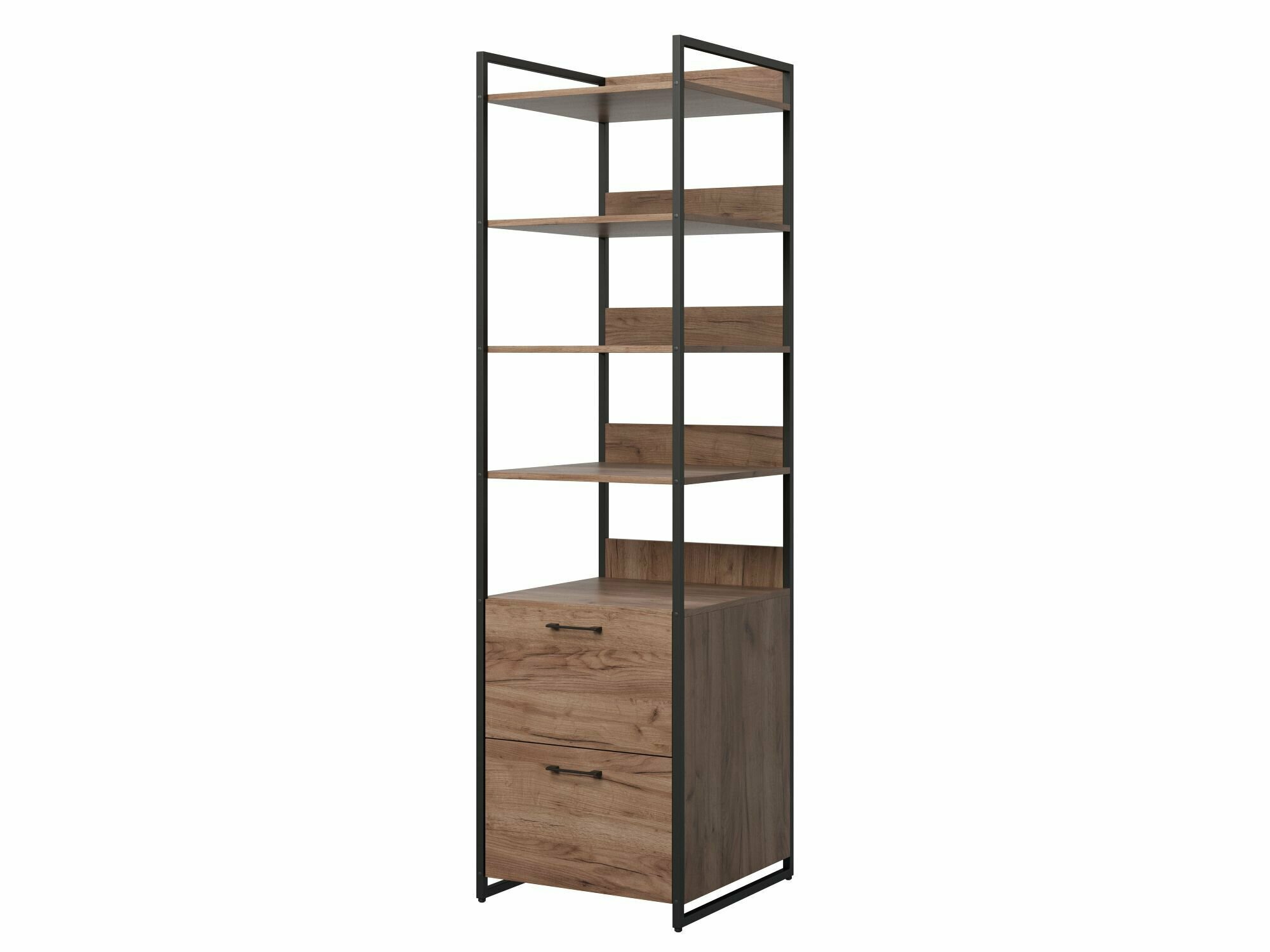 Стеллаж Urban Лофт 05 с ящиками Черный/Дуб крафт табак — фото 1