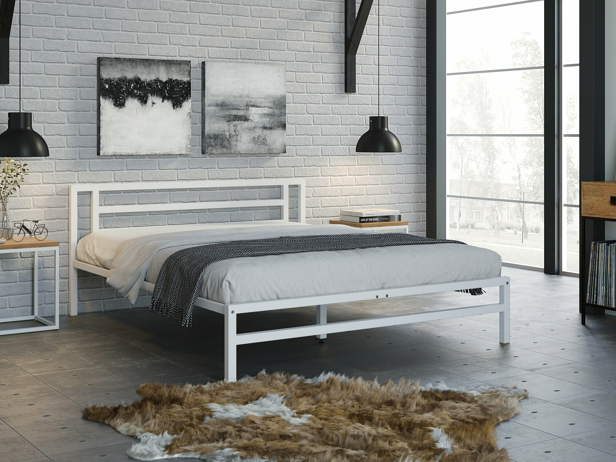 Двуспальная кровать Титан 160 Белый