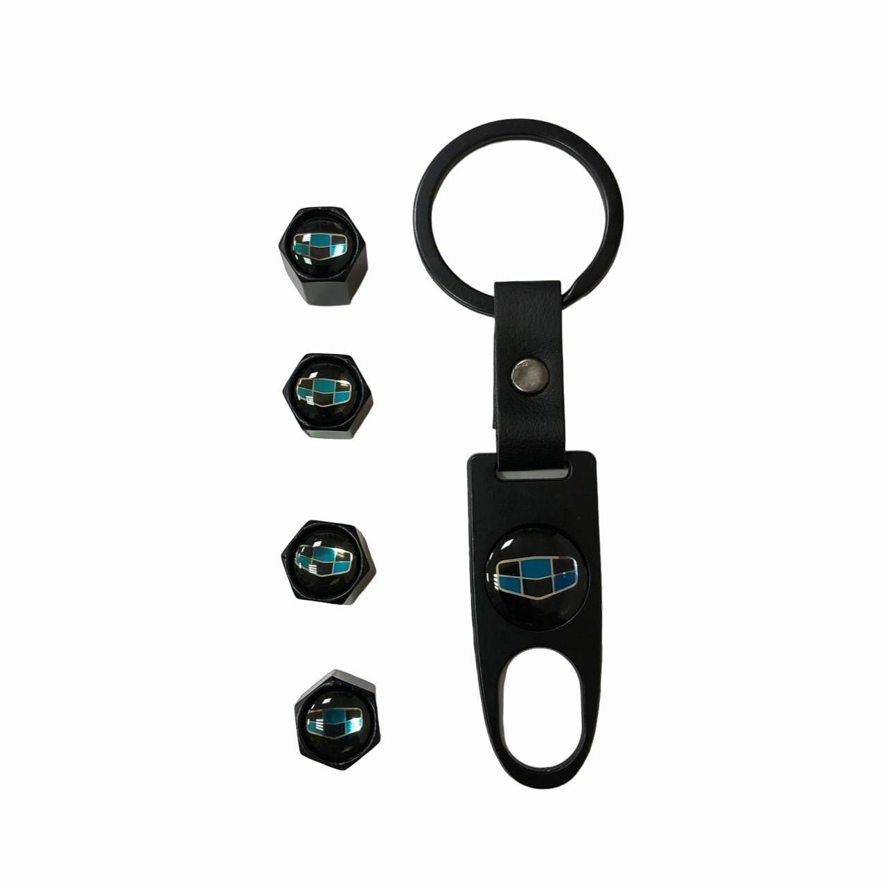 Колпачки на ниппель с брелком-ключом GELLY, черный, 4шт.