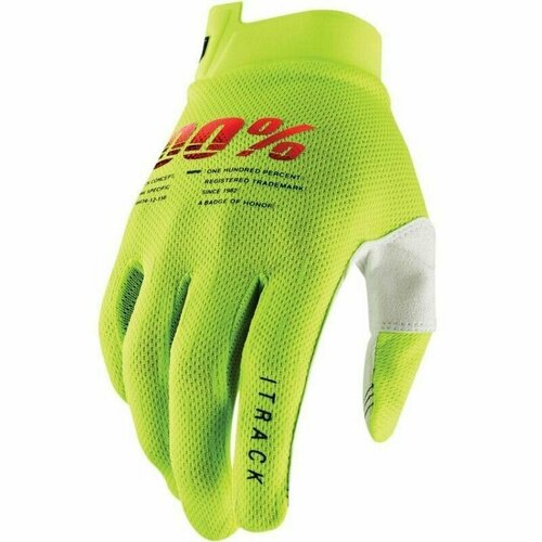 Мотоперчатки кроссовые 100% ITrack Glove Fluo Yellow XL 2022