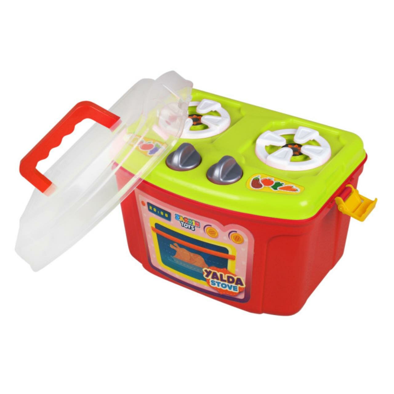 Кухня игровая Zarrin Toys Mini Stove, с набором, 35 предметов, цвет красный (M5-3)