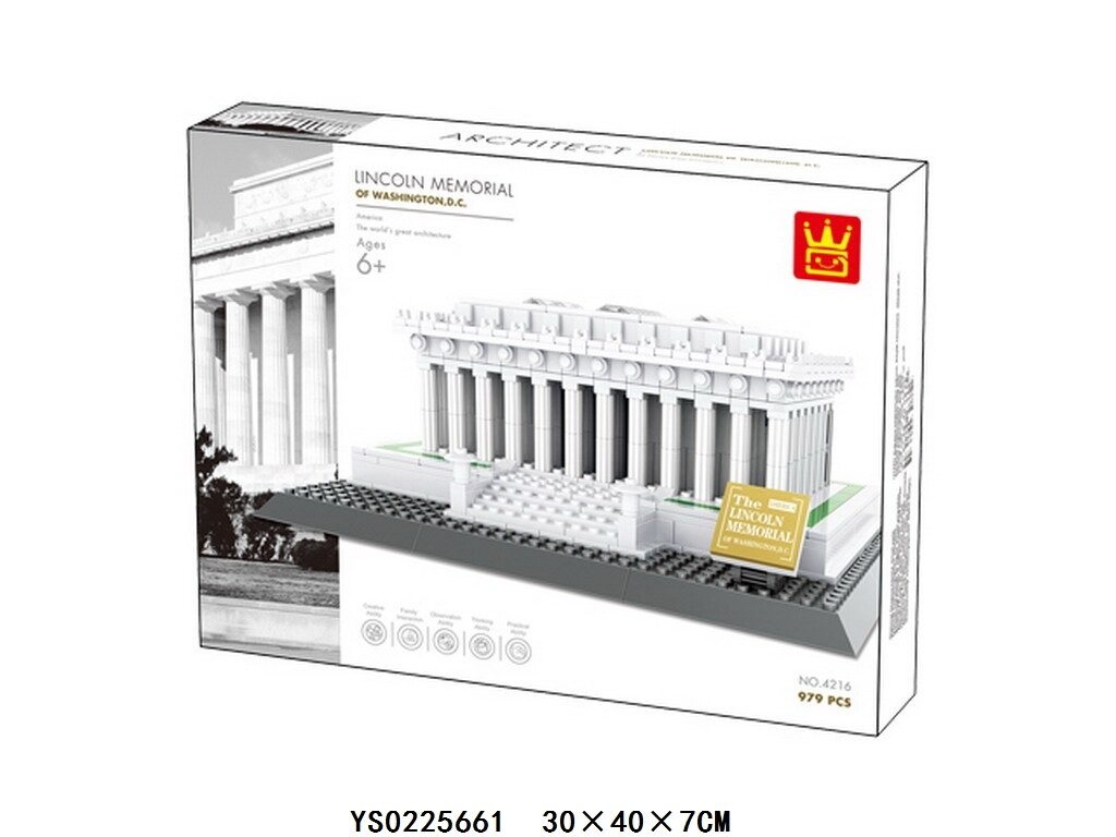 Интерьерный конструктор Мемориал Линкольна в Вашингтоне, Америка, Вашингтон, Wange Архитектура мира, 979 шт