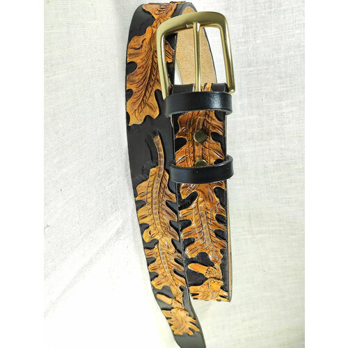 фото Ремень , размер 120, бежевый, золотой хельга шванцхен, leatherca