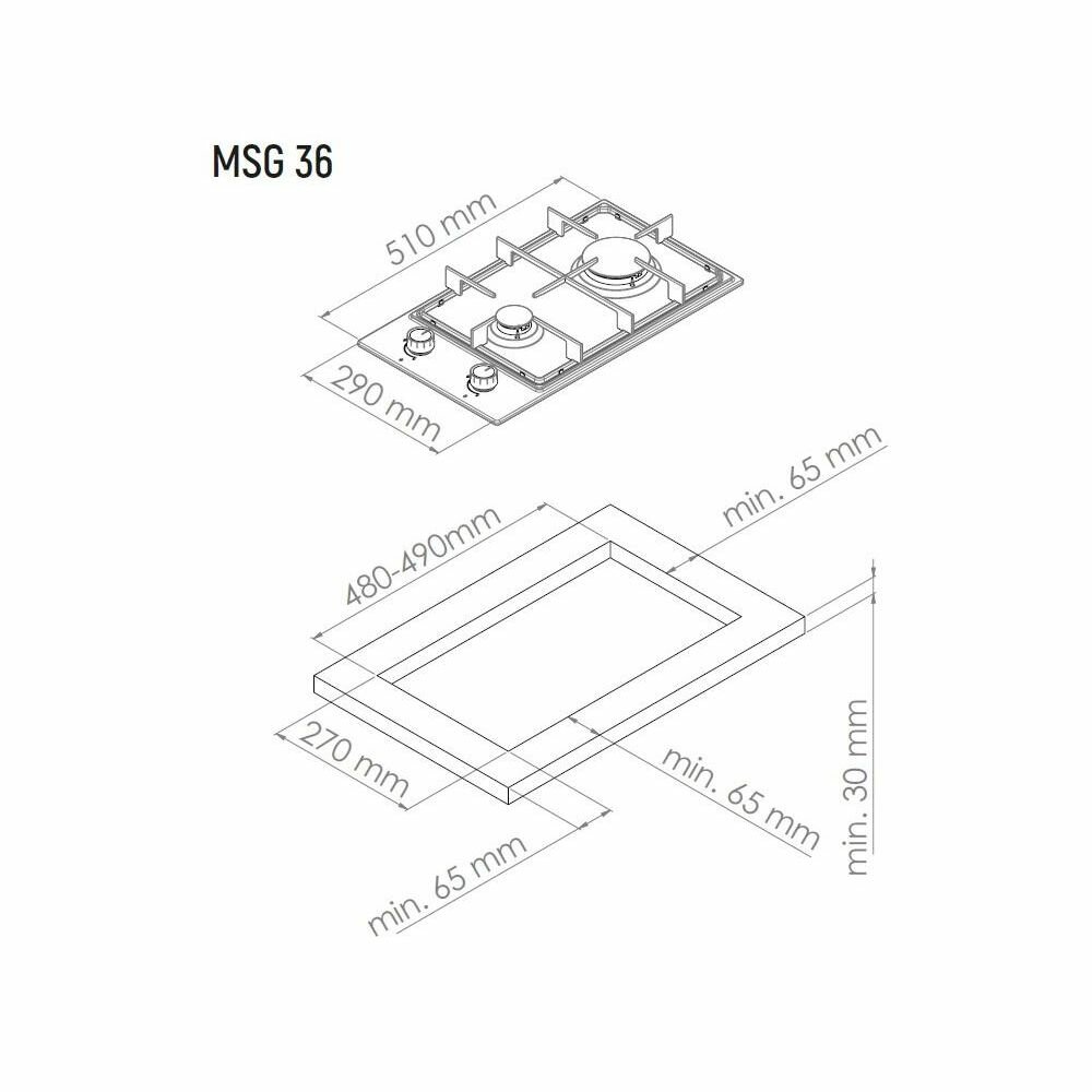 Газовая варочная поверхность Monsher MSG 36 Blanc - фотография № 6