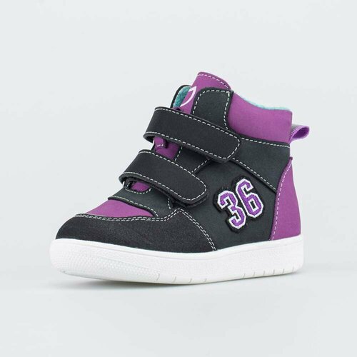 фото Ботинки котофей, размер 24, фиолетовый, черный