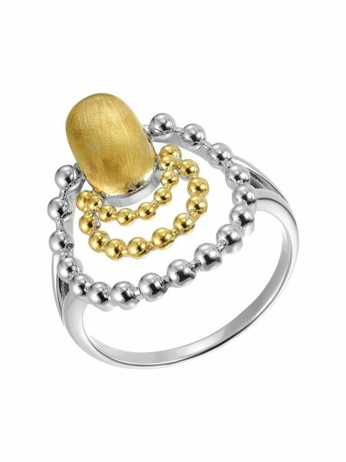 Перстень UVI Ювелирочка, серебро, 925 проба, золочение, размер 17, золотой, серебряный