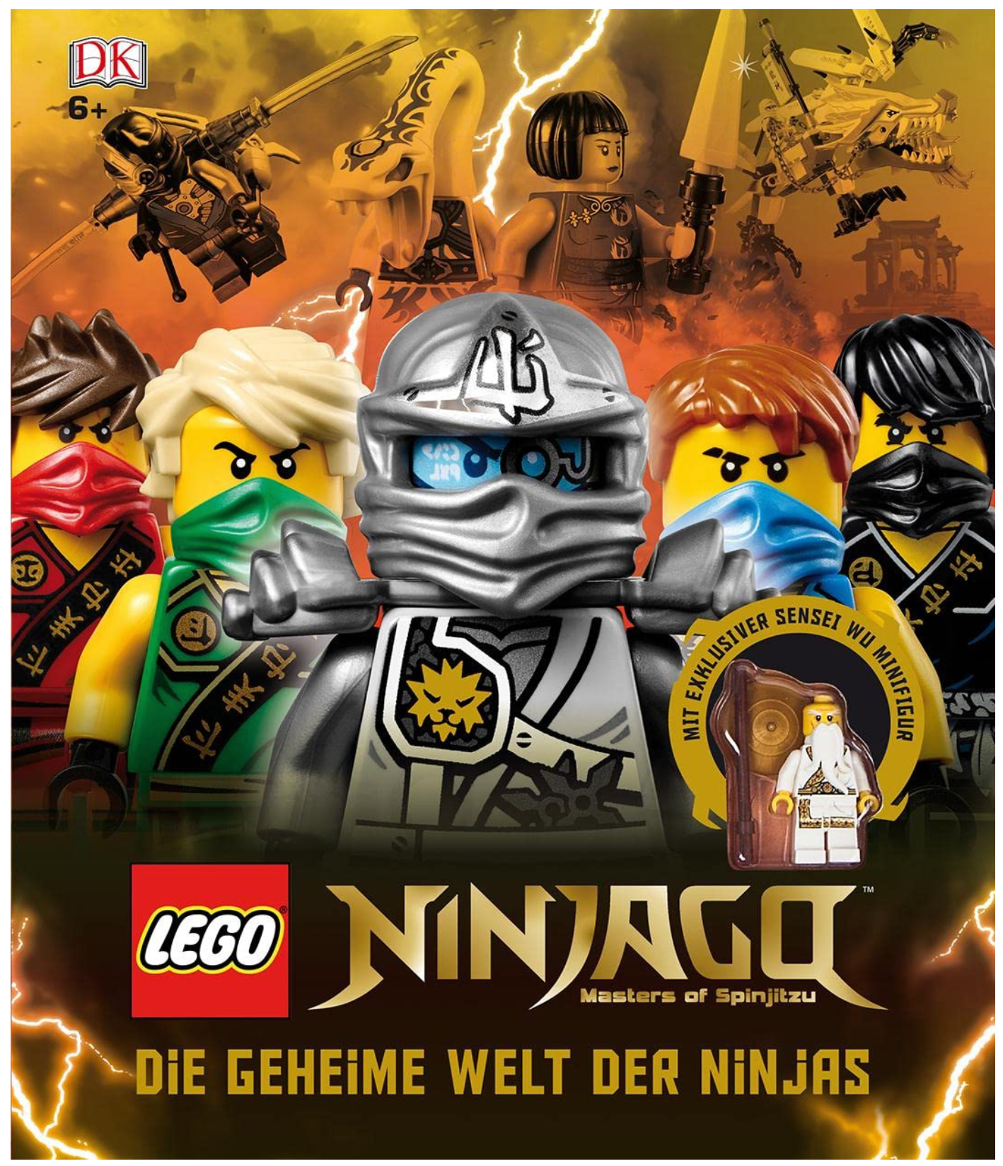 Lego Энциклопедия персонажей Ninjago на немецком языке с фигуркой Sensei Wu