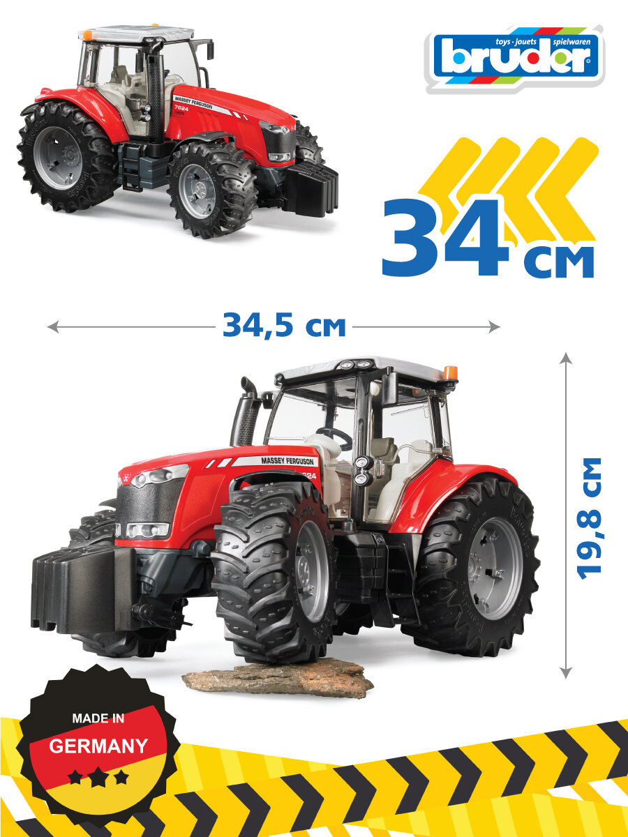 BRUDER Трактор Massey Ferguson 7600 (разноцветный) - фото №6